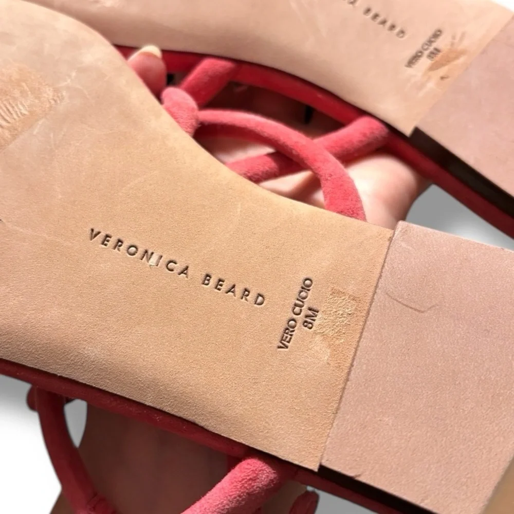 Veronica Beard Pink Suede Strappy Sandal - Picture 8 of 9